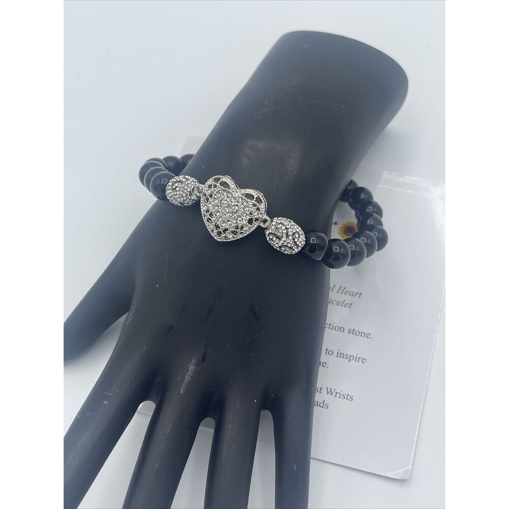 Give Thanks With A Grateful Heart Black Onyx Gratitude Bracelet New